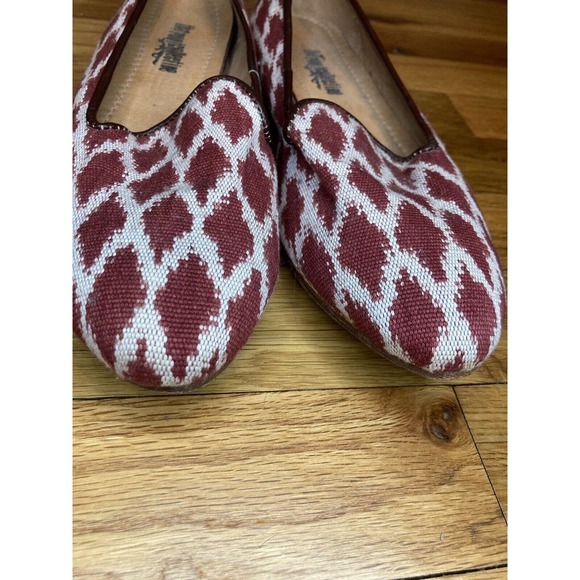 The Root Collective Womens 10 Millie Canvas Red Diamond Smoking Flats Loafers - Picture 3 of 8